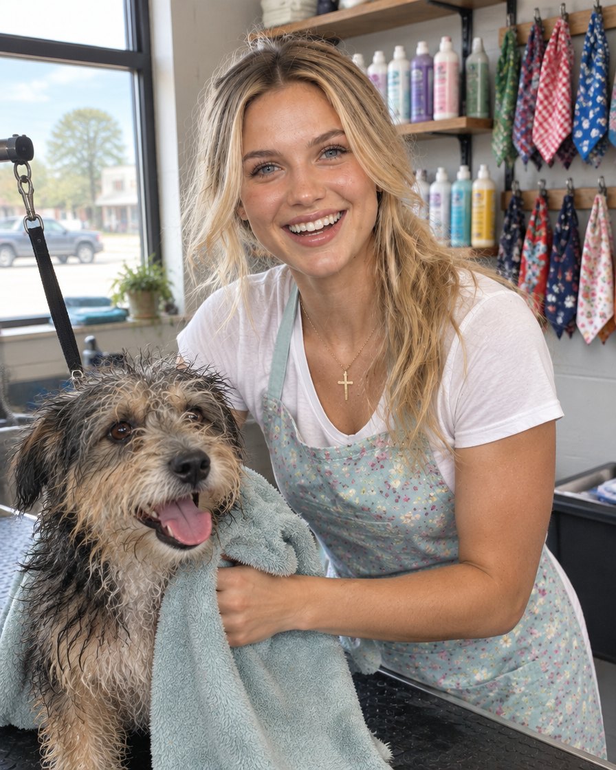 At the grooming shop