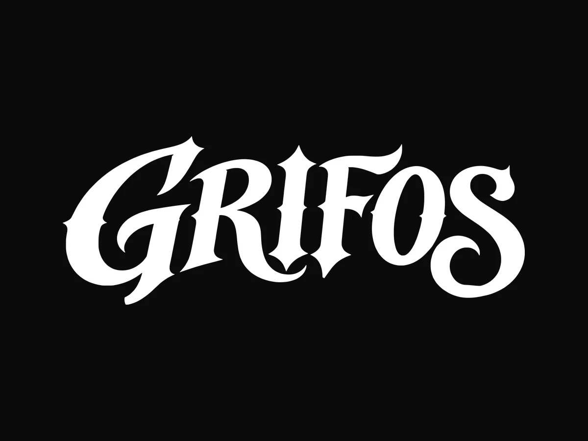GRIFOS logo D, Chrome Script