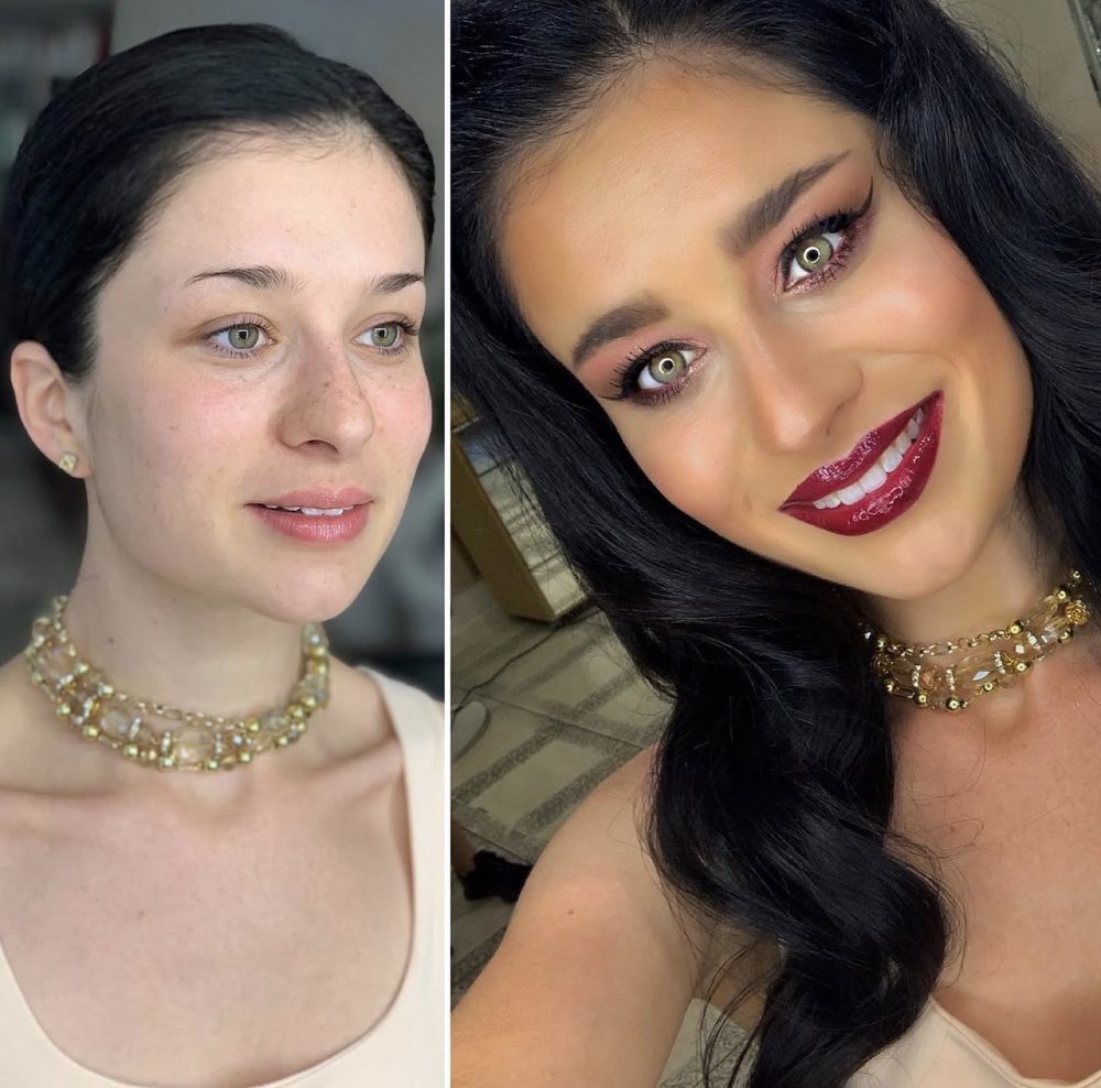 Makeup by Polina, before and after