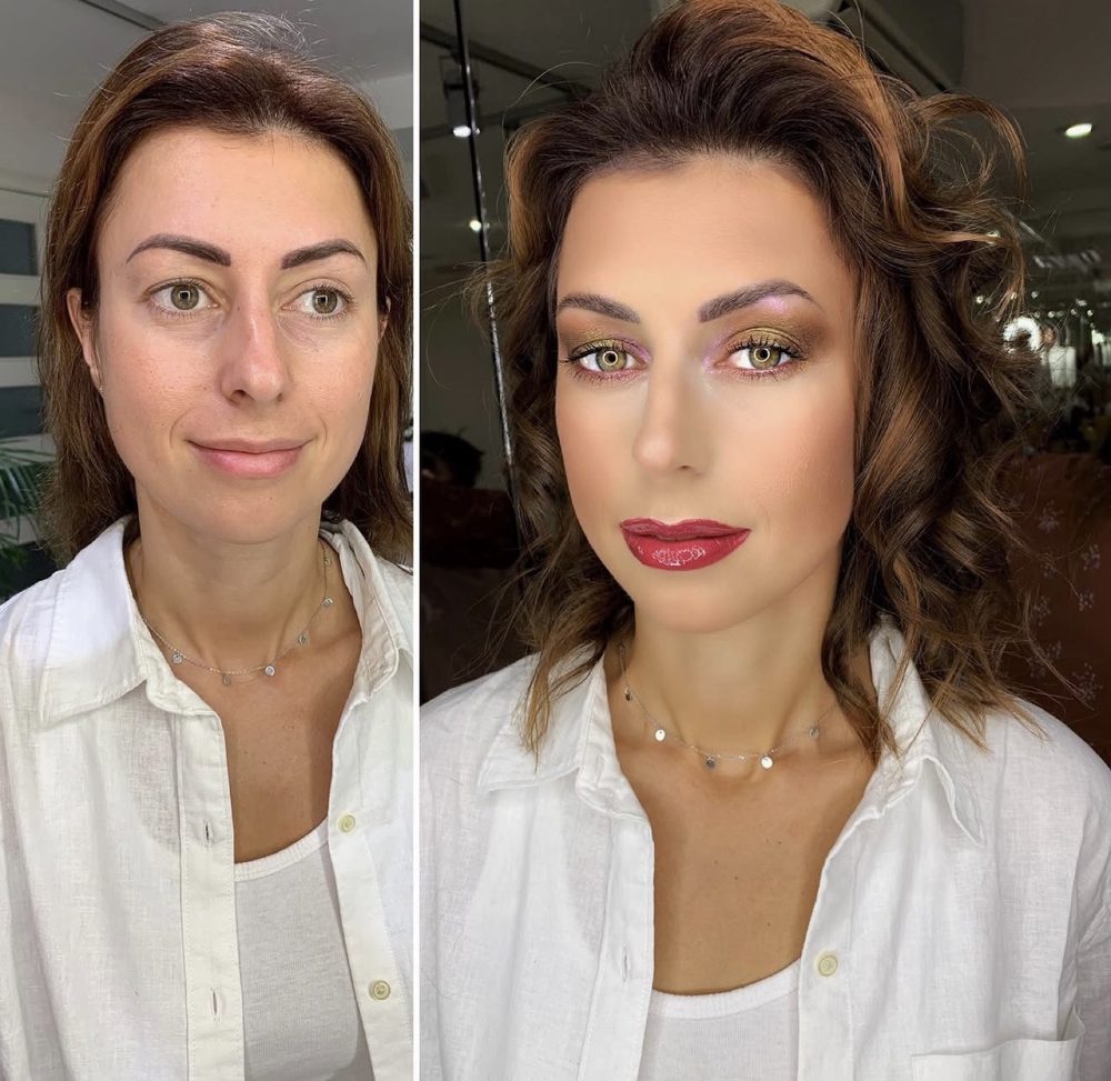 Makeup by Polina, before and after