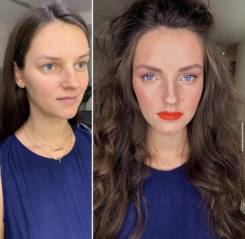 Makeup by Polina, before and after