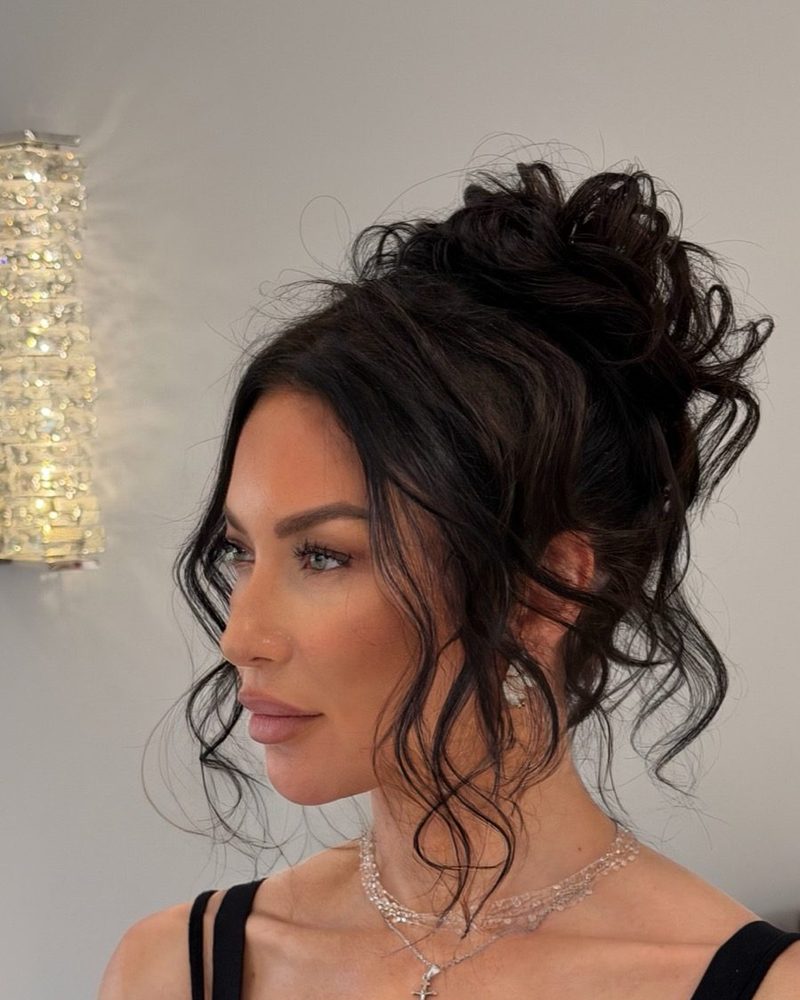 Undone curly updo