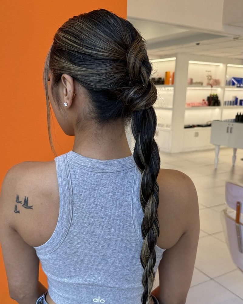 Sleek dutch braid
